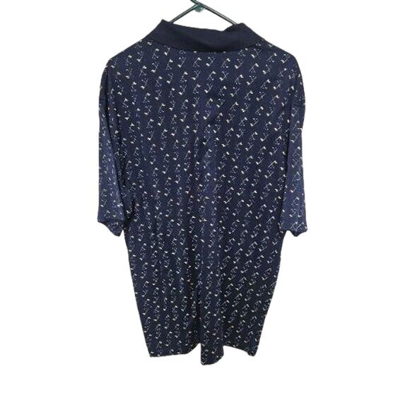 Tommy Hilfiger Golf Mens Large Polo Wedge And Flagstick Print Blue Casual - Picture 2 of 9